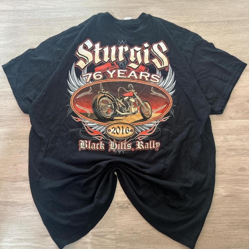 Black Sturgis‎ Biker Graphic Tee Men's XL | Y2K Vintage Skate